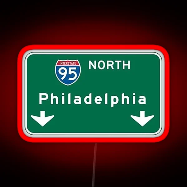 Philadelphia Road Sign RGB Neon Sign