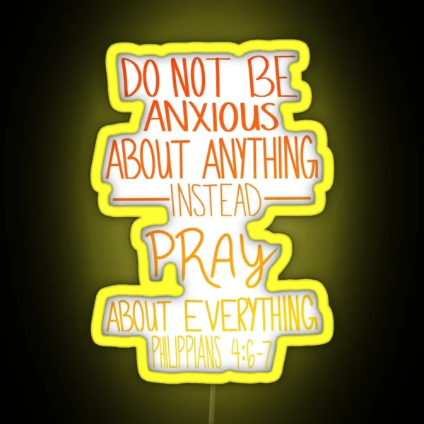 Philippians 4 6 7 RGB Neon Sign