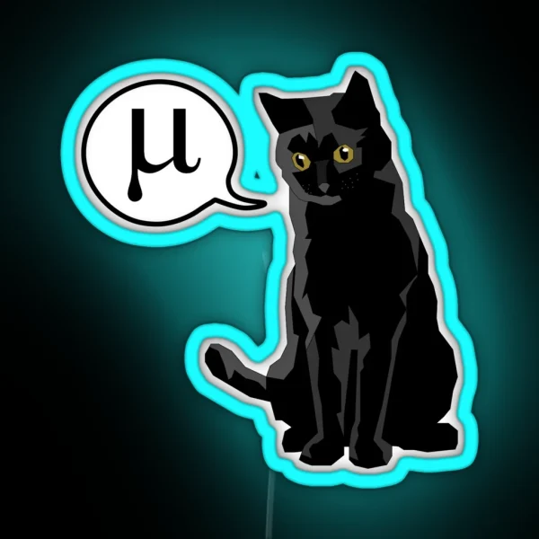 Physics Black Cat Mu Meow RGB Neon Sign