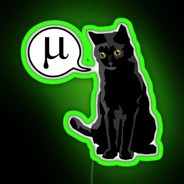 Physics Black Cat Mu Meow RGB Neon Sign