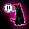 Physics-inspired Black Cat Neon Sign with Vibrant Color Changing Effects