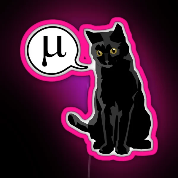 Physics Black Cat Mu Meow RGB Neon Sign