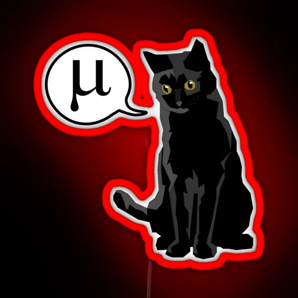 Physics Black Cat Mu Meow RGB Neon Sign