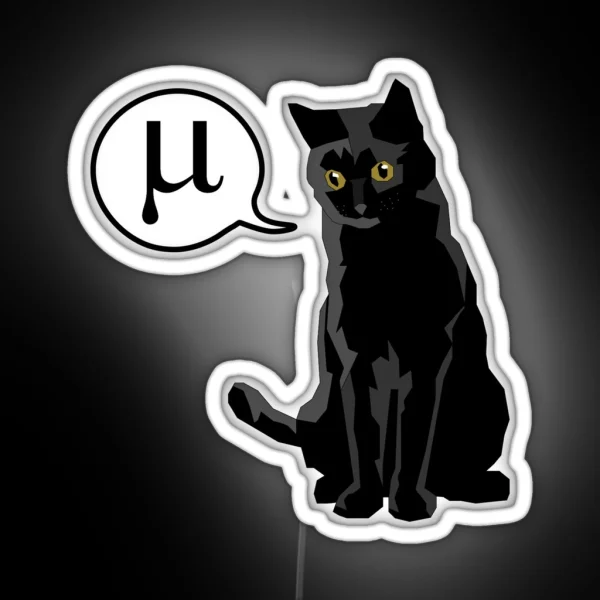 Physics Black Cat Mu Meow RGB Neon Sign