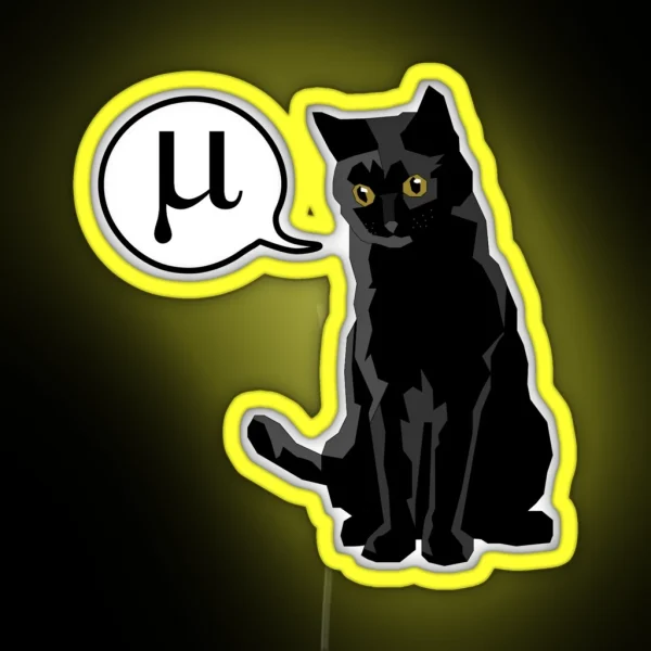 Physics Black Cat Mu Meow RGB Neon Sign