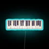 Elegant neon wall decor with piano keys in vibrant colors