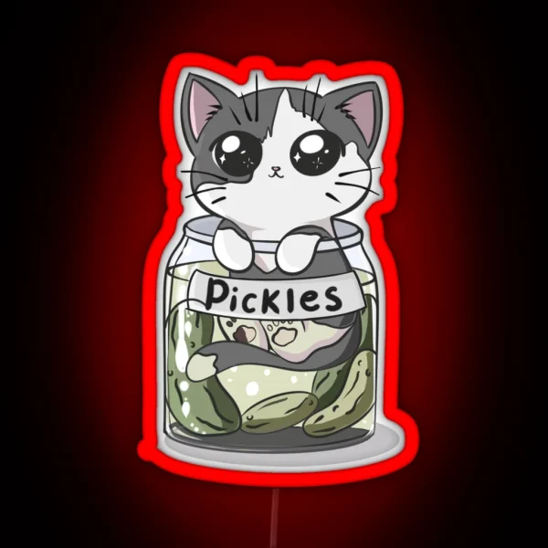 Pickle Jar Cat RGB Neon Sign