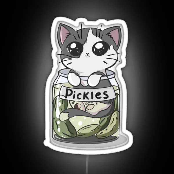 Pickle Jar Cat RGB Neon Sign
