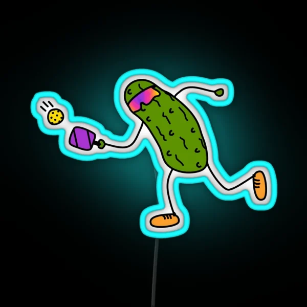 Pickle Playing Pickleball RGB Neon Sign