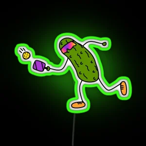 Pickle Playing Pickleball RGB Neon Sign