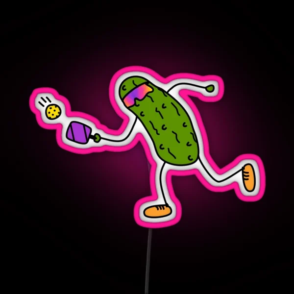 Pickle Playing Pickleball RGB Neon Sign