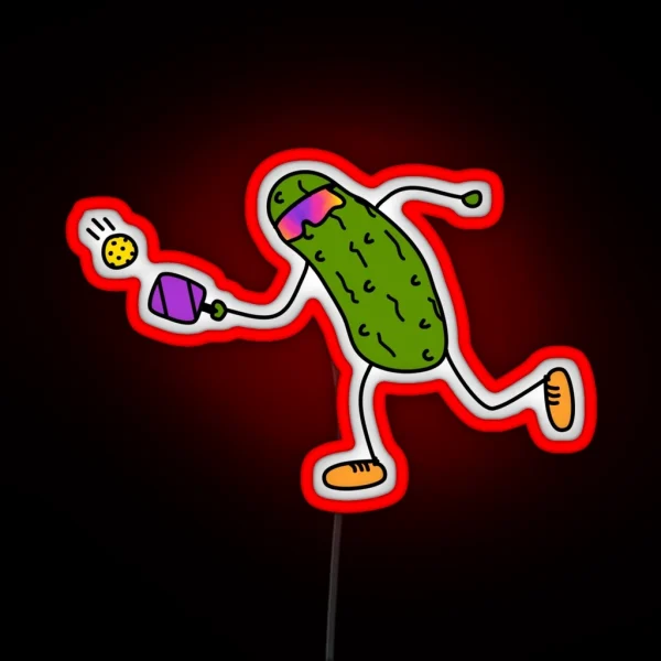 Pickle Playing Pickleball RGB Neon Sign