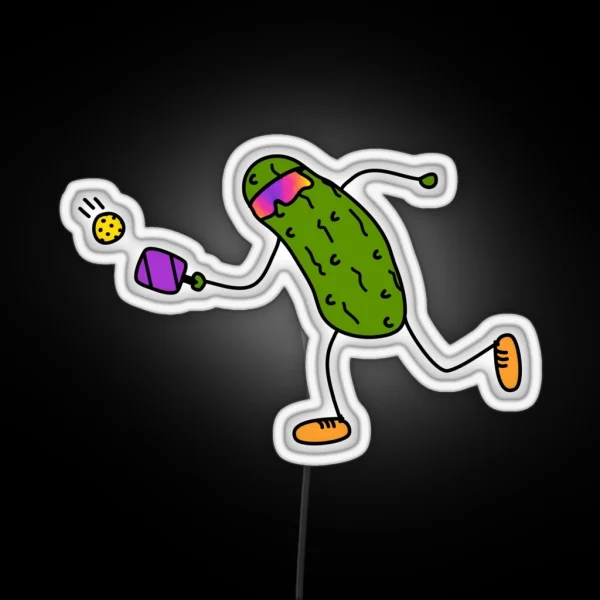 Pickle Playing Pickleball RGB Neon Sign