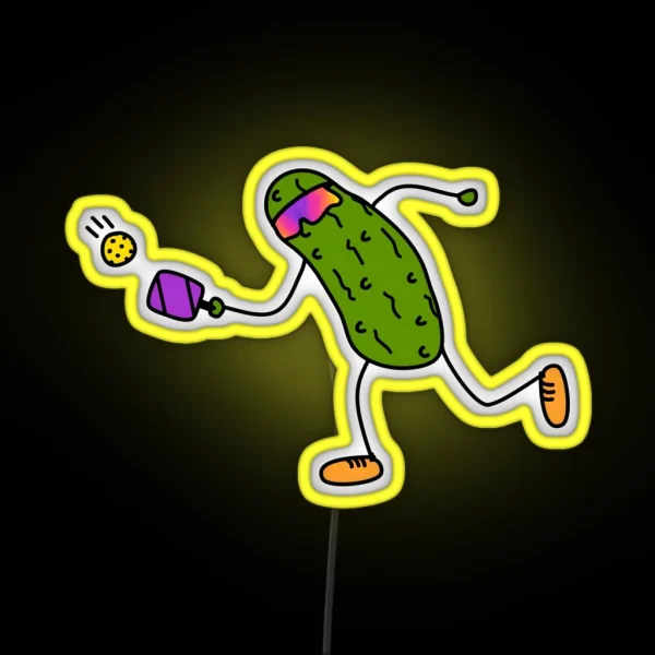 Pickle Playing Pickleball RGB Neon Sign