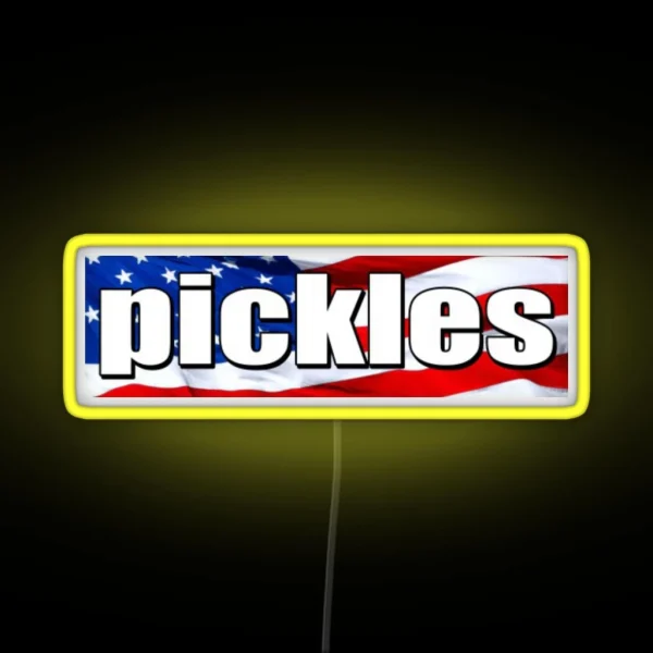 Pickles American Flag Funny Random Bumper Led RGB Neon Sign