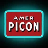 Vintage Red and White Amer Picon Logo Neon Bar Sign