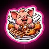 Colorful foodie theme animated RGB LED neon digital display artwork