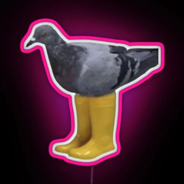 Pigeon With Boots RGB Neon Sign