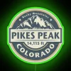 Eye-catching RGB LED Neon Sign of Pikes Peak in Colorado