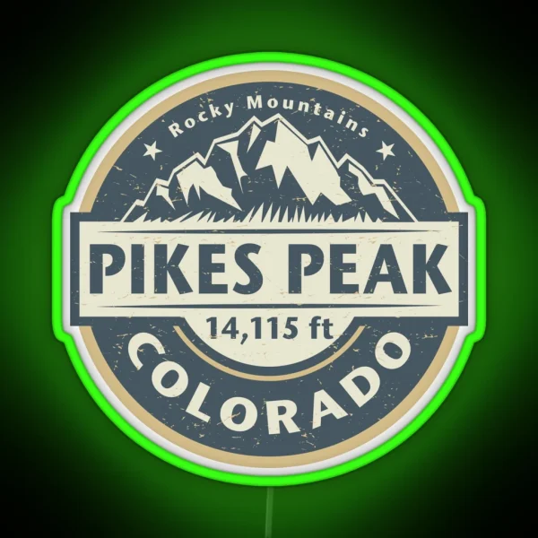 Pikes Peak Colorado RGB Neon Sign