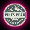 Vibrant RGB LED Canvas Sign Displaying Iconic Pikes Peak Landscape