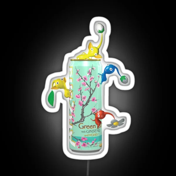 Pikmin On A Green Tea Can RGB Neon Sign