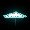 Pilot Mountain North Carolina Vibrant Colorful Neon LED Sign Decor