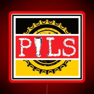 Pils Pilsner Word On Beer Bottle Cap In German Colours Ver 2 RGB Neon Sign