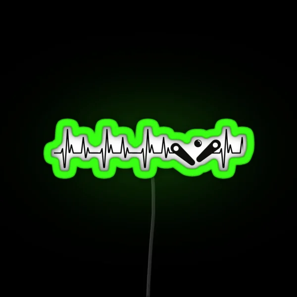 Pinball Heartbeat Pinball Machine Lover RGB Neon Sign