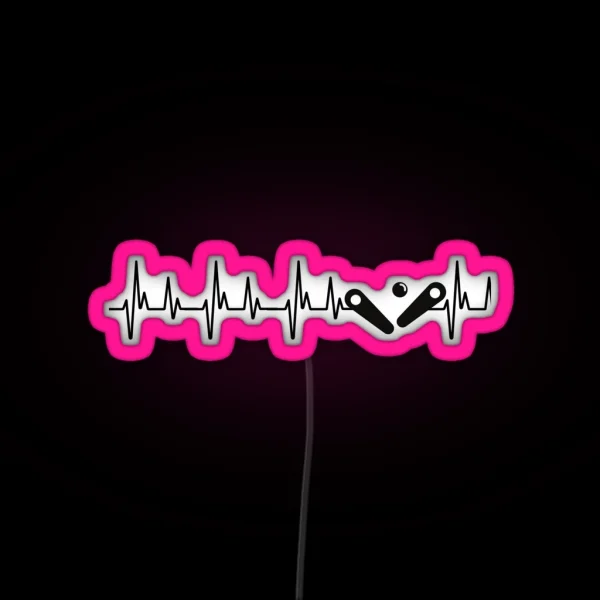 Pinball Heartbeat Pinball Machine Lover RGB Neon Sign