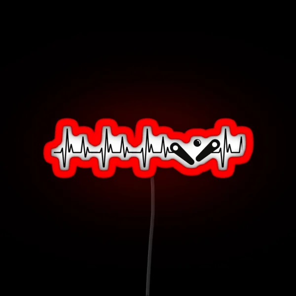 Pinball Heartbeat Pinball Machine Lover RGB Neon Sign