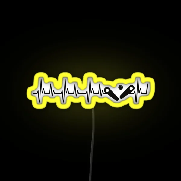 Pinball Heartbeat Pinball Machine Lover RGB Neon Sign