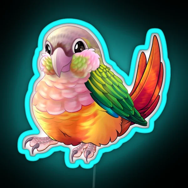 Pineapple Green Cheek Conure Recolour RGB Neon Sign