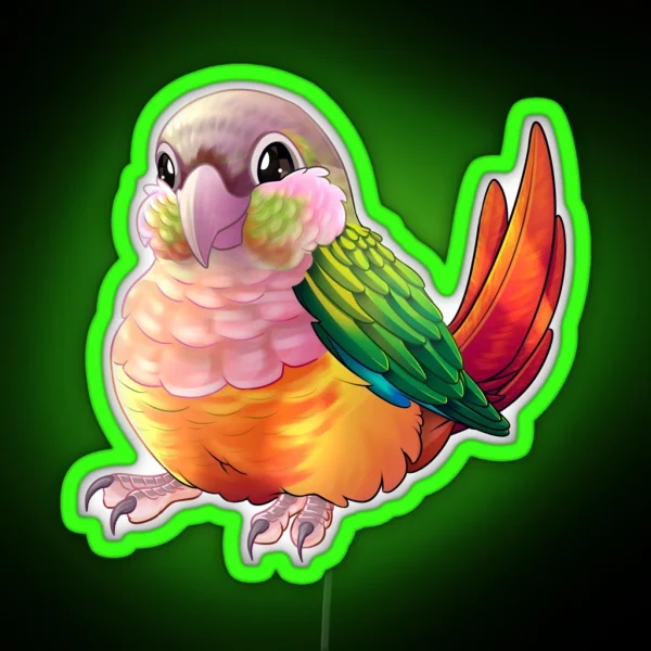 Pineapple Green Cheek Conure Recolour RGB Neon Sign