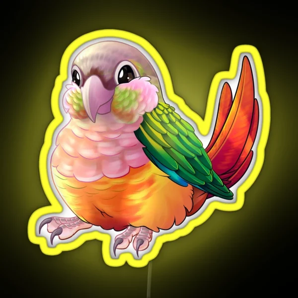 Pineapple Green Cheek Conure Recolour RGB Neon Sign