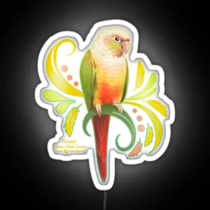 Pineapple Green Cheek Conure RGB Neon Sign