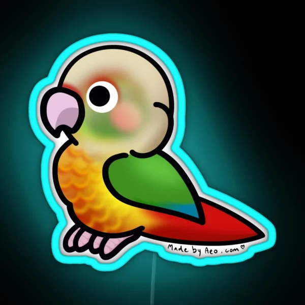 Pineapple Green Cheek Conure RGB Neon Sign