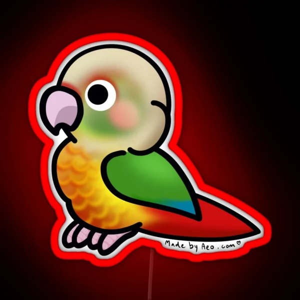 Pineapple Green Cheek Conure RGB Neon Sign