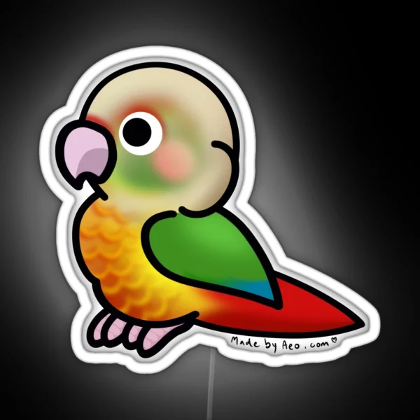 Pineapple Green Cheek Conure RGB Neon Sign