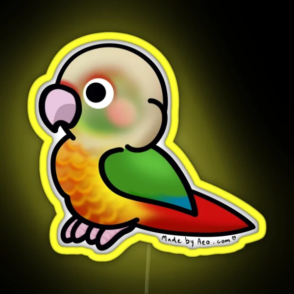 Pineapple Green Cheek Conure RGB Neon Sign