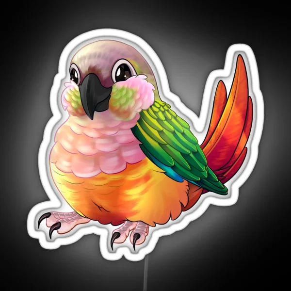 Pineapple Green Cheek Conure RGB Neon Sign