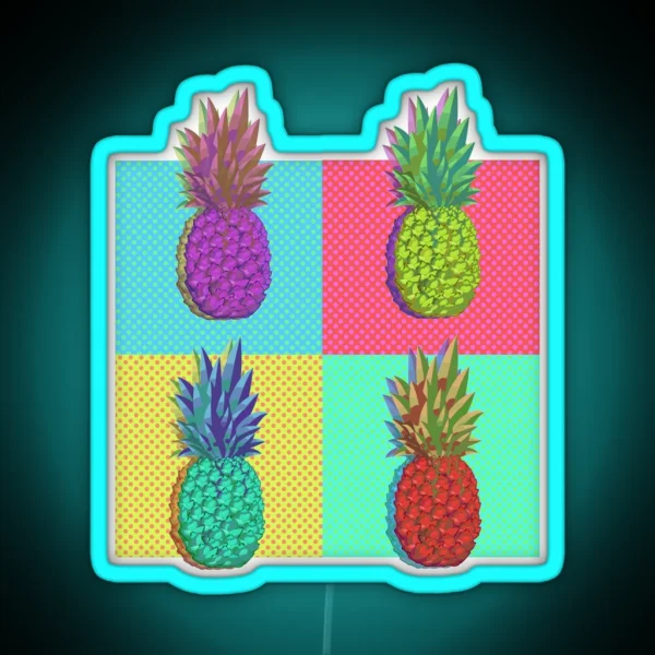 Pineapple Pop Art RGB Neon Sign