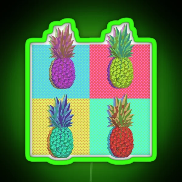 Pineapple Pop Art RGB Neon Sign
