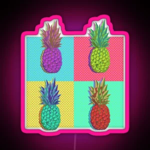 Pineapple Pop Art RGB Neon Sign