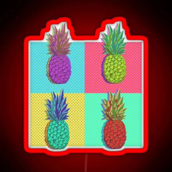 Pineapple Pop Art RGB Neon Sign