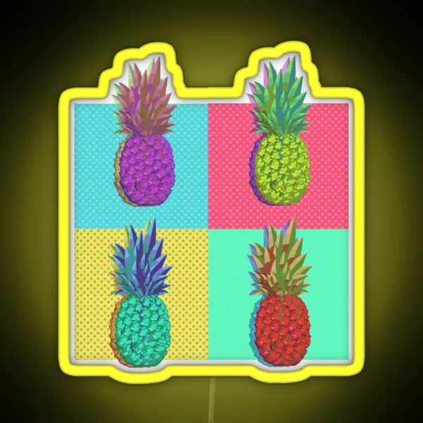 Pineapple Pop Art RGB Neon Sign
