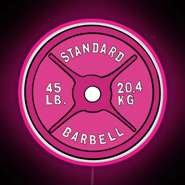Pink 45 Lb Plate RGB Neon Sign