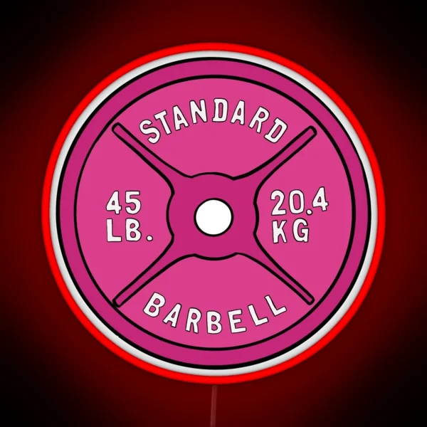 Pink 45 Lb Plate RGB Neon Sign