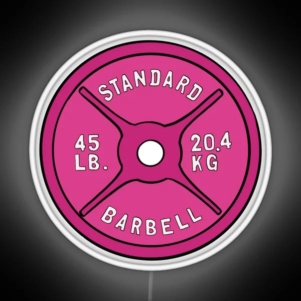 Pink 45 Lb Plate RGB Neon Sign