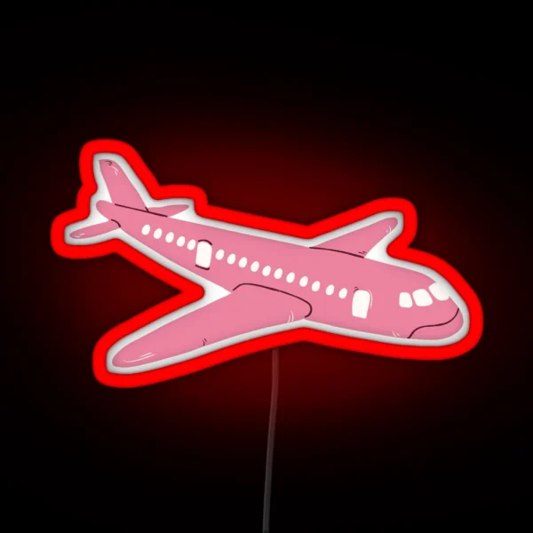 Pink Airplane RGB Neon Sign